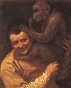 Annibale Carracci A Man with a Monkey Spain oil painting reproduction